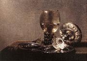 CLAESZ, Pieter Still-life with Wine Glass and Silver Bowl dsf china oil painting reproduction